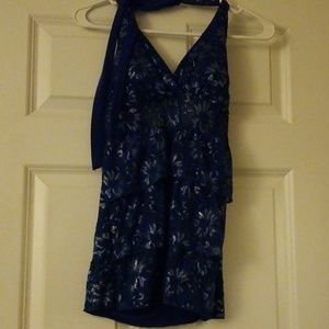 Blue, lacy tank top